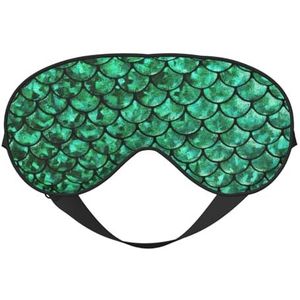 Groene Visschubben Print Functionaliteit Oogmasker Slaap Lichtgewicht Reizen Yoga Camping Buiten Ontspanning