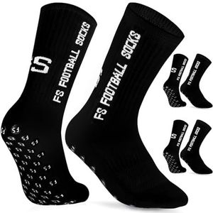 Grip Voetbalsokken Voor Heren, 2 Paar, Uniseks Sokken | Anti-Slip Design | Universele Schaal 39-46 | 75% Katoen | Voetbalsokken Voor Kinderen, Voetbalsokken Voor Mannen, Wit+Zwart