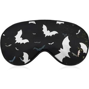 Witte vleermuizen oogmasker voor dames en heren, ademende en verstelbare oogbedekking, ultrazacht slaapmasker, lichtgewicht reisblinddoek voor vliegtuig, dutje, nachtslapen