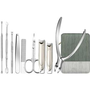 OneTreeTime Nagelknipper Set voor Mannen voor Dikke Nagels voor Vrouwen voor Ouderen Voorkom Nail Splash Ea-gle Mond Tang Nagelvijl Wenkbrauw Schaar Manicure Volledige Set (Groen)