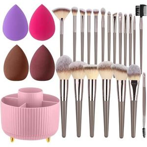 Wol Fiber Make-up Borstel Set Artistry Borstels Kabuki Poeder Borstel Oogschaduw Stippling Borstel Premium Synthetische Make-up Borstel Set Voor Contouring Concealer Foundation Poeder Oogschaduw