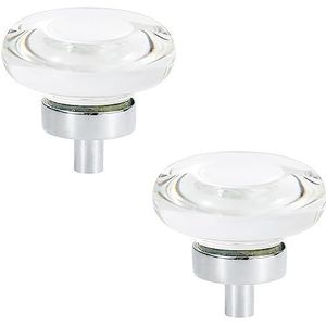 Kast handgrepen Kristallen deurknoppen, 6-pack kastdeur kledingkast handvat zinklegering deurgreep transparant kristal knop ronde taart (kleur: ronde taart)(Color:Round Cake)