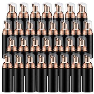 Owlyee 2oz Foam Pompfles (30 stuks) Lege Reizen Schuimende Dispenser voor Handzeep, Lash Cleanser, Shampoo (60ml, Rose Goud & Zwart