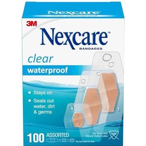 Nexcare Waterproof Bandages 100/Pkg-Assorted Sizes