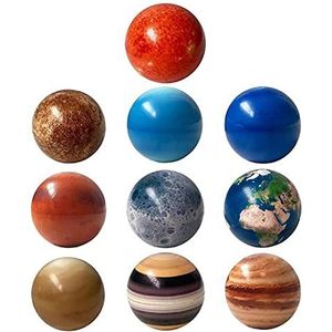 Geranium 10 stuks stressballen, planeten zonnestelsel, stressbal, springbal, decompressiespeelgoed, sensorisch speelgoed, stressvermindering, speelgoedballen, kinderen volwassenen, stressvermindering, rubberen bal
