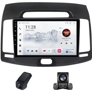 Android 13 Autoradio geldt voor Hyundai Avante Elantra 4 HD 2006-2012 9 inch Touchscreen Autoradio met Wireless Carplay Android Auto Navi GPS Bluetooth RDS Radio+Telecamera Achterkant(NF-6)