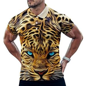 Prairie Cheetah Luipaard Casual Poloshirts Voor Mannen Slim Fit Korte Mouw T-shirt Sneldrogende Golf Tops Tees M