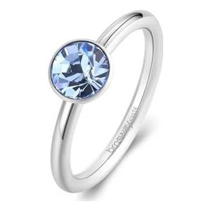 Brosway Symphonia women's ring 316L steel with blue crystal BYM185D size. 18