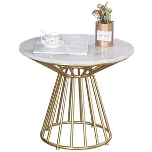 JLVAWIN Salontafel Ronde Salontafel Marmeren Tafelblad Bijzettafel Woonkamer Sofa Eindtafel Cirkel Huismeubilair, Hoge 50 cm Nachtkastjes (Maat: 60 x 50 cm)