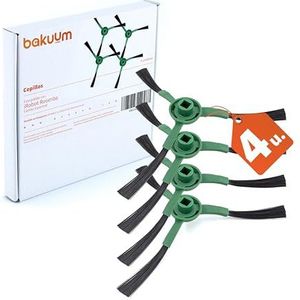 BAKUUM Zijborstels voor iRobot Roomba Combo Essential, set met 4 reserveonderdelen en accessoires voor robotstofzuigers, zijborstels voor Roomba Essential
