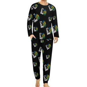 It's In My DNA Saint Vincent en Grenadines vlag comfortabele herenpyjama-set ronde hals lange mouwen loungewear met zakken M