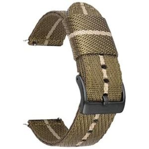 Nylon band geschikt for Garmin Forerunner 255 255S Muziek 55 645 245/Vivoactive 4 4S/Venu 2 Plus/2S Horlogeband Vervanging Horlogeband (Color : Black-Brown beige, Size : 22mm)