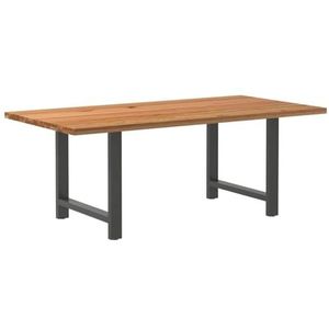 vidaXL Eettafel rechthoekig 200x100x74 cm massief eikenhout lichtbruin, eetkamertafel, restauranttafel, bureau, keukentafel, eetkamermeubilair