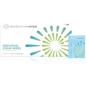 Revolutioneyes Oogdoekjes, 30 x reinigingsdoekjes voor eenmalig gebruik, voor droge ogen, MGD en blefaritis, steriele oogdoekjes, zonder wasmiddel of conserveringsmiddel
