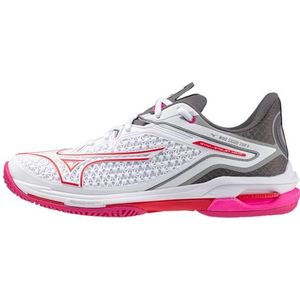 Mizuno Wave Exceed Tour 6 Ac Sneaker voor dames, Wit Stralend Rood, 43 EU