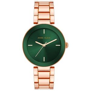 Anne Klein Armband horloge voor dames, Groen/Rose Goud, Japans