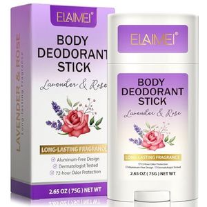 Reismaat Deodorant Vrouw, Natuurlijke Deodorant Anti-transpirant Stick, 72 Uur Geurverdediging Body Deodorant voor Vrouwen, Aluminiumvrij, Zuiveringszout vrij, Huid Veilig (Lavender & Rose)