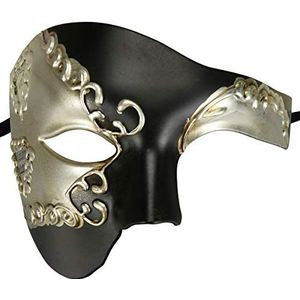 Coddsmz Masquerade Masker Phantom van The Opera Mechanisch Venetiaans Party Mask (Zwart&Zilver)