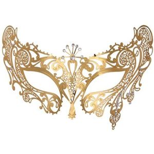 SAVOMA Metalen masker verguld Phoenix holle strass masker maskerade rekwisieten (kleur: 5 goud B)