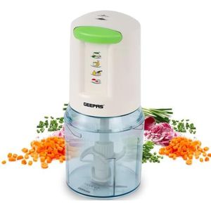 Geepas 400W Mini keukenmachine - 500 ml voedselhakker, 4 tweevoudig roestvrij staal dubbele messen voor mengen en hakken - perfect voor salades Salsa Pesto Curry Pastes & meer - 2 jaar garantie