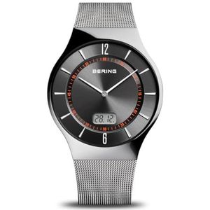 Bering Heren Analoog Quartz Horloge met Roestvrij Stalen Armband 51640-077, Grijs