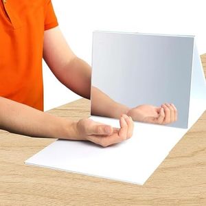 Grote visuele spiegeltherapiebox voor revalidatie na een beroerte - Opvouwbare en verstelbare hand- en armoefenspiegelbox voor verbeterd herstel