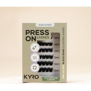 KYRO Beauty - DIY Pre-Glued Eyelash Extensions - Do-It-Yourself Eyelash Extensions - Cluster Eyelashes - Stays on for 5/7 Days - Apply in 3 Minutes - Easy to Remove - 33 Clusters - Whispy Extreme Mix