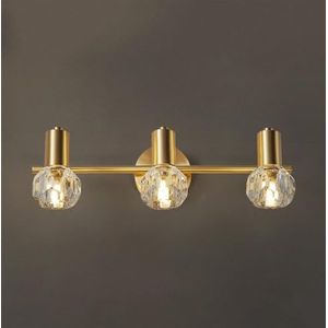 UQVUFIYJ Lichte luxe stijl Wandverlichting Post Moderne messing wandlampen Luxe armatuur for slaapkamer Woonkamer Studeerkamer Eetkamer Trap Veranda Hal Restaurant Wandgemonteerde lamp E27-basis(3 Lam