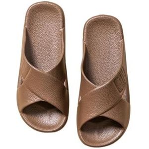 Cloudies slippers voor dames, Cross Design EVA Indoor Slippers for Mannen en Vrouwen voor dames en heren | House Slides douchesandalen(Brown,45 EU)