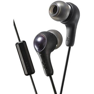 JVC Gumy Plus In-Ear Hoofdtelefoon Oortelefoon met Bass Boost, Comfortabele Oordopjes en Ingebouwde Microfoon en Afstandsbediening voor Gespreksafhandeling, Zwart