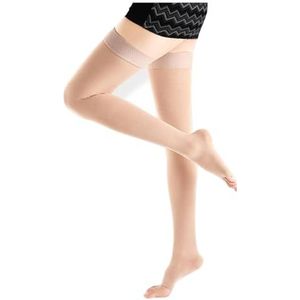 GPAR PREMIUM Medische compressie Dij Hoge Kous Open teen, Klasse 2, 23-32 mmHG- Voor spataderen, Oedeem, Beenpijn, Gezwollen voeten, Spataderen- Unisex (COLOR: BEIGE, SIZE: S)
