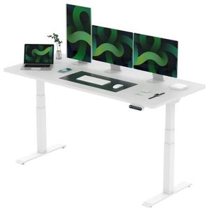 FLEXISPOT E6+180 * 80cm Zit Sta Bureau Verstelbaar Bureau Elektrisch Bureau Standing Desk 3-traps 2-motor met Smart Keyboard Laadvermogen 125 kg