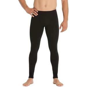 Easy8 - Thermische legging voor heren, winter, onder motorpak, spierwarmer, fitness van fleece, leggings voor werk, sport, skiën en bergen, zwart., M/L