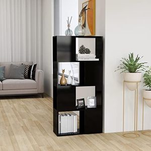 DIGBYS Meubelsets-Boekenkast Kamerverdeler Hoogglans Zwart 60x24x124,5 cm