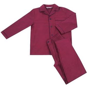 Revise RE-912 pyjama voor heren - lang - 100% katoen - pyjama -, bordeauxrood, glad, 3XL