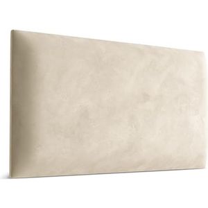 Muralo - Fluwelen wandkussen, stoffen bekleed paneel voor slaapkamer, woonkamer, bed, wandkussen, bedhoofdeinde, lendenkussen, modern, luxe, gewatteerd, Magic Velvet (crème, 70 cm x 30 cm)