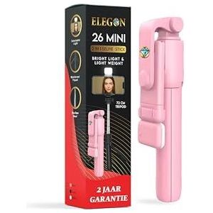 ELEGON 26 Mini 72 cm, 2 Year Warranty, Mobile Phone Tripod with Remote Control, 2-in-1 Selfie Stick, Tripod for Mobile Phone, Camera. (Pink, 72 CM)