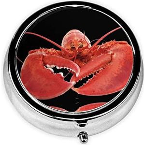 Kreeft om Pillendoosje Decoratieve Doos Pillendoos, Twee Compartiment Pillendoosje