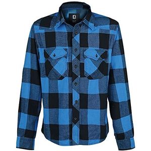 Brandit Checkshirt Shirt Heren, Zwartblauw, 4XL