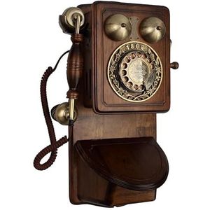 DAEOIBHJR Retro muur vaste telefoons, vintage decoratie telefoon, oude klassieke roterende telefoon met herhaling, antieke bedrade telefoon voor thuiskantoor en hotel