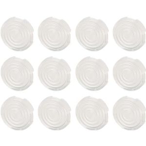 Arcade Knop Cover 20,2 Mm Diameter Voorkomt Uitglijden 12 Stuks Transparante Vervanging Arcade Fighting Toetsenbord Knop Cover Universeel voor Switch (WHITE)