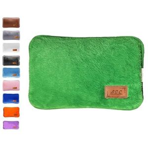 Elektrische warmwaterkruik met zachte pluche voering; 500 W; max 75 °C; nuttig als handwarmer en voetenwarmer; ideaal voor het verlichten van spierpijn, rugpijn en menstruati (verde)