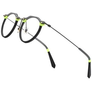 Halloween-cadeau Modieuze montuur, Brilmonturen Unisex Acetaat Titanium Rond Veelhoekig Multicolor(Green)