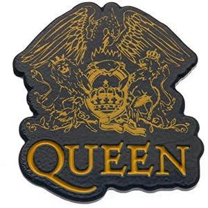 Queen (Logo Design) 11cm x 7cm x 1cm emaille pin badge - officiële koopwaar, Eén maat, Emaille, Metaal, Zilver, Geen edelsteen