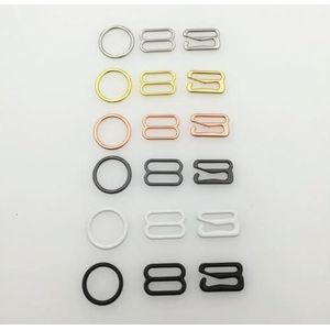 10 sets (30 stuks) 6 mm - 25 mm metalen beha-bandjes verstelbare gespen, ondergoed schuivers, ringen, clips voor het verstellen van lingerie, doe-het-zelf accessoires