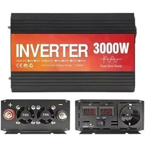 Inverter 12V 24V Naar 220V 50Hz 60Hz Auto-omvormer 2000W 3000W 4000W Spanningsomvormer Power Solar-omvormer Zuivere Sinusomvormer Converter(48V,220V50HZ,3000W EU socket)