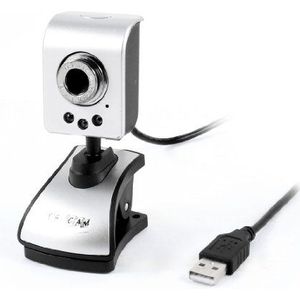 Ruilogod Silver Tone Black 5,0 megapixels 3 LEDs USB PC Web Camera voor Desktop Laptop