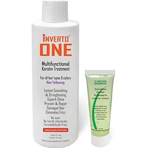 Complex Brazilian Keratin Hair Blowout Treatment Professional Results Straighten and Smooths hair INVERTO ONE 160ml Formaldehyde-Free Queratina Keratina Brasilera Tratamiento Keratin Research