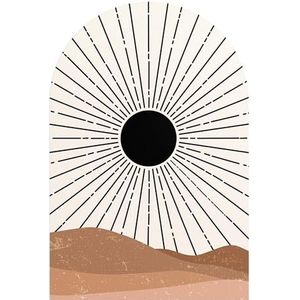 DEQORI Woestijnmotief Woestijnbetovering, zelfklevend wandbehang, textielcanvas, verwijderbaar, decoratief en vormvast, voor woonkamer, kantoor, hal of kinderkamer