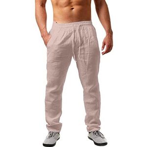 ARtray Hip Hop Broek Mannen Casual Strandbroek Comfortabele Fit Heren Baggy Joggingbroek Lounge Broek Heren Ademend en Licht Training Broek Trekkoord Broek Slim Fit Vakantie Essentials, roze, 4XL